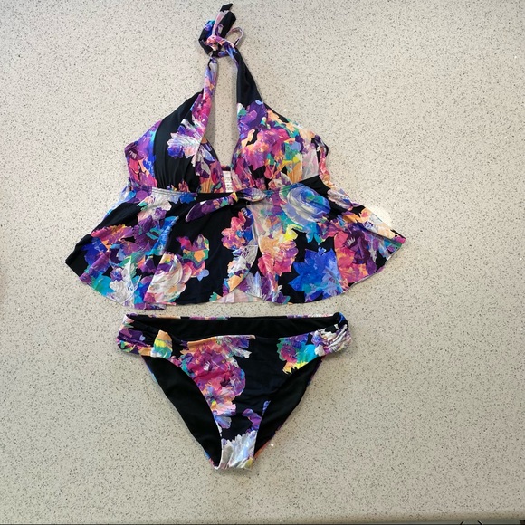 Tankini Swim Set with cover up- Women size L - Picture 3 of 11